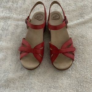 Red Dansko sandals